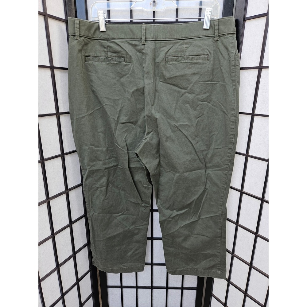 CROFT & BARROW Stretch Capri Pants Women's Size 16 Olive Green Cotton Blend - Picture 5 of 5